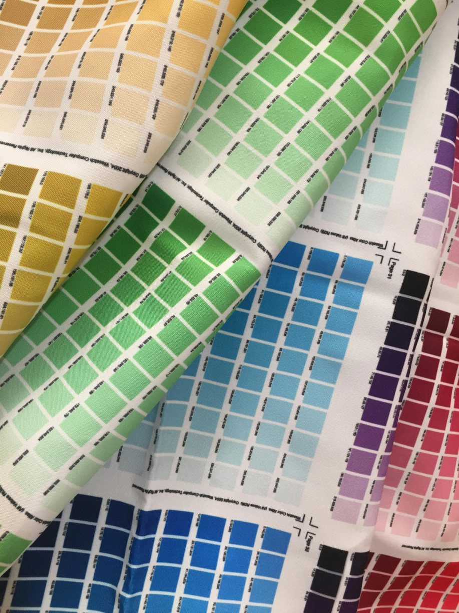 A close-up of colour palettes